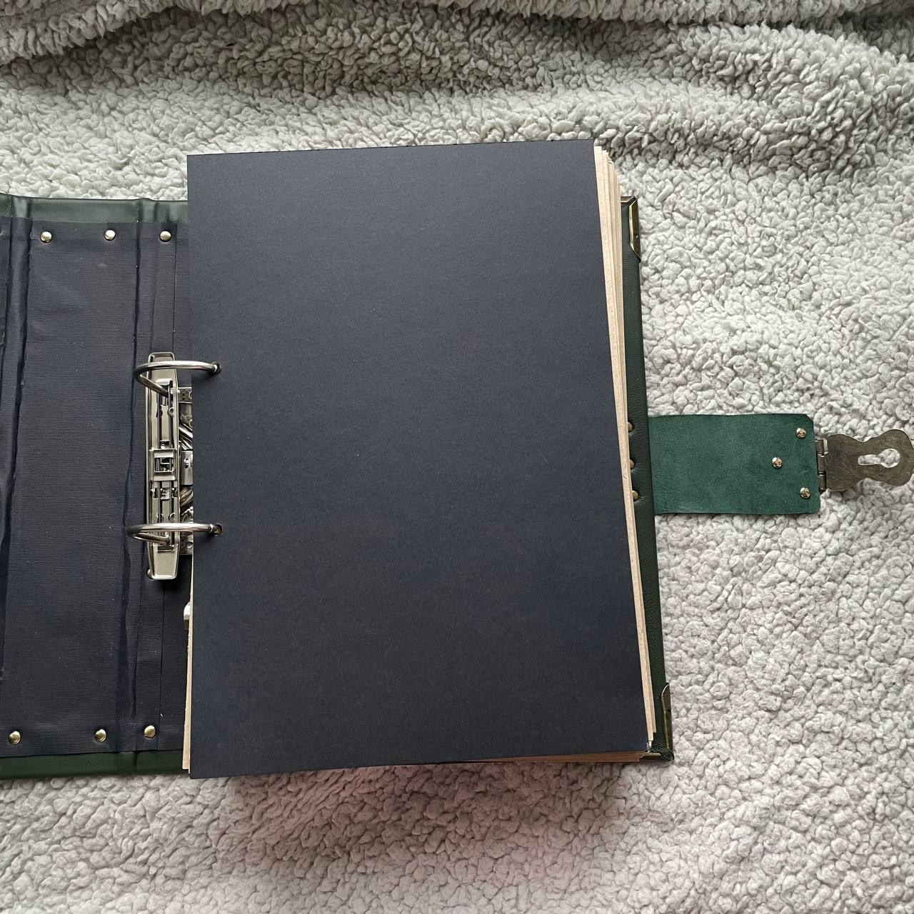 Ancestral Magic Grimoire Emerald Heritage | Leather Handmade Binder | Witchcraft Family Book | Removable Pages