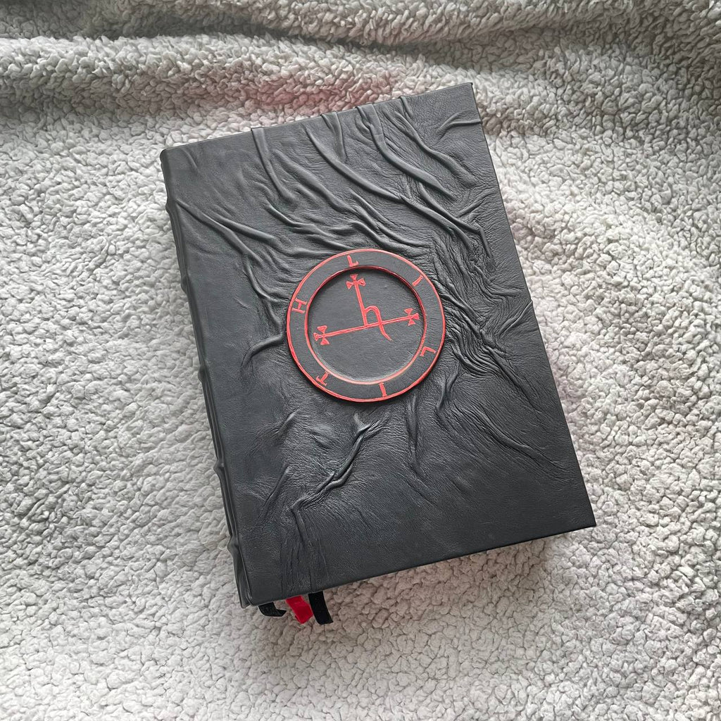 Lilith Sigil Grimoire – A4 Black Leather Witchcraft Journal | 600 Pages Handmade Spellbook