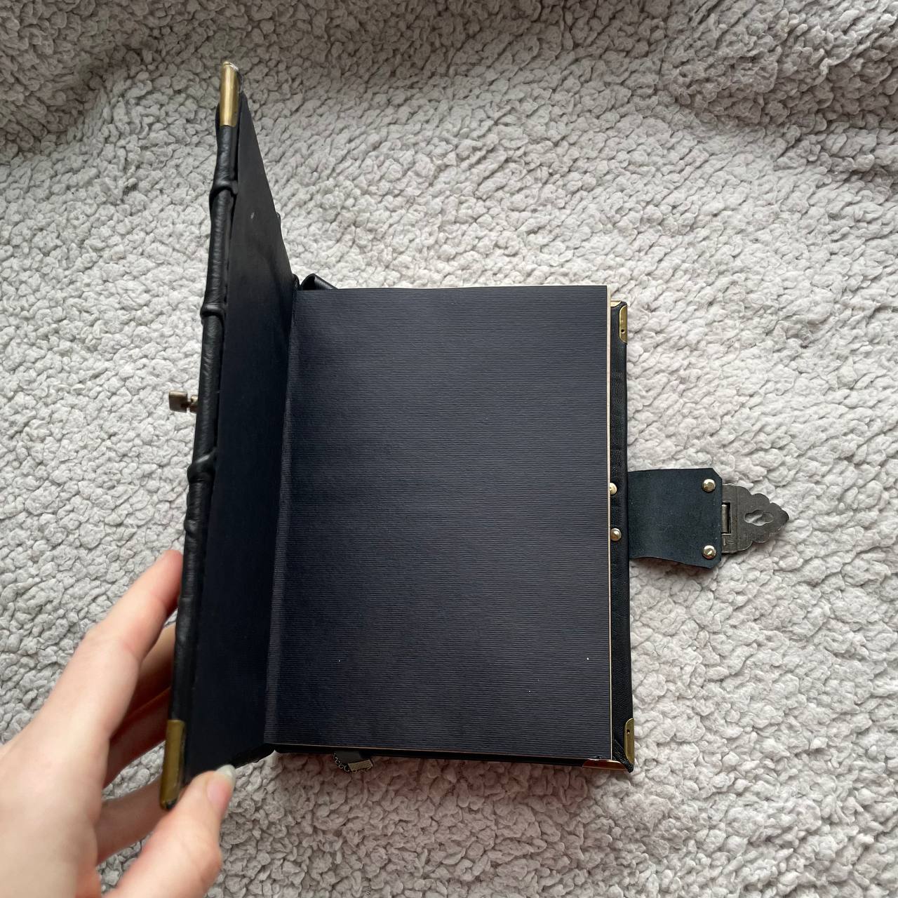 Gothic Black Leather Grimoire Handmade Witchcraft Spellbook