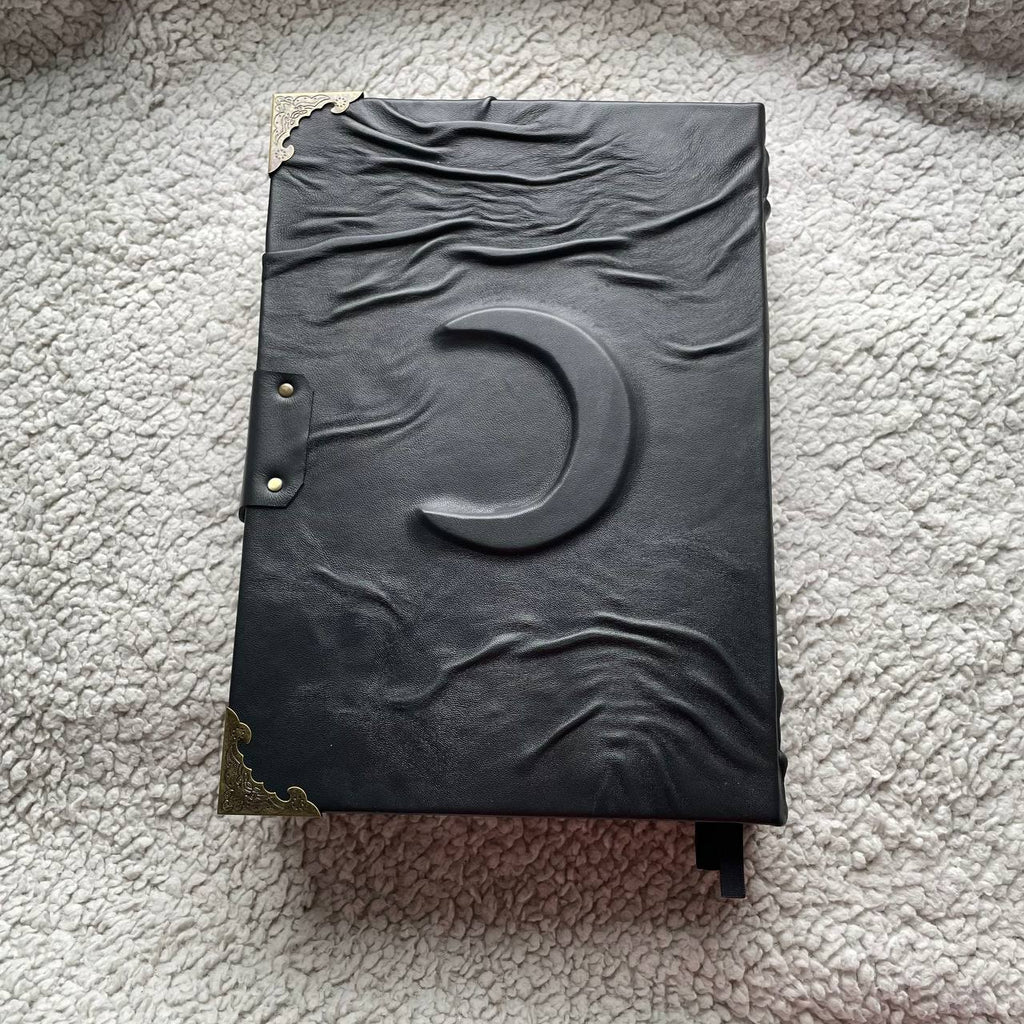Saturn” Grimoire — Handmade Black Leather Spellbook for Planetary Magic, Astrology & Occult Rituals