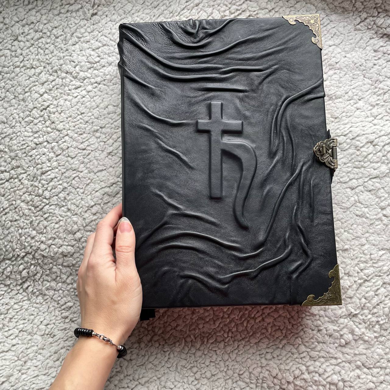 Saturn” Grimoire — Handmade Black Leather Spellbook for Planetary Magic, Astrology & Occult Rituals