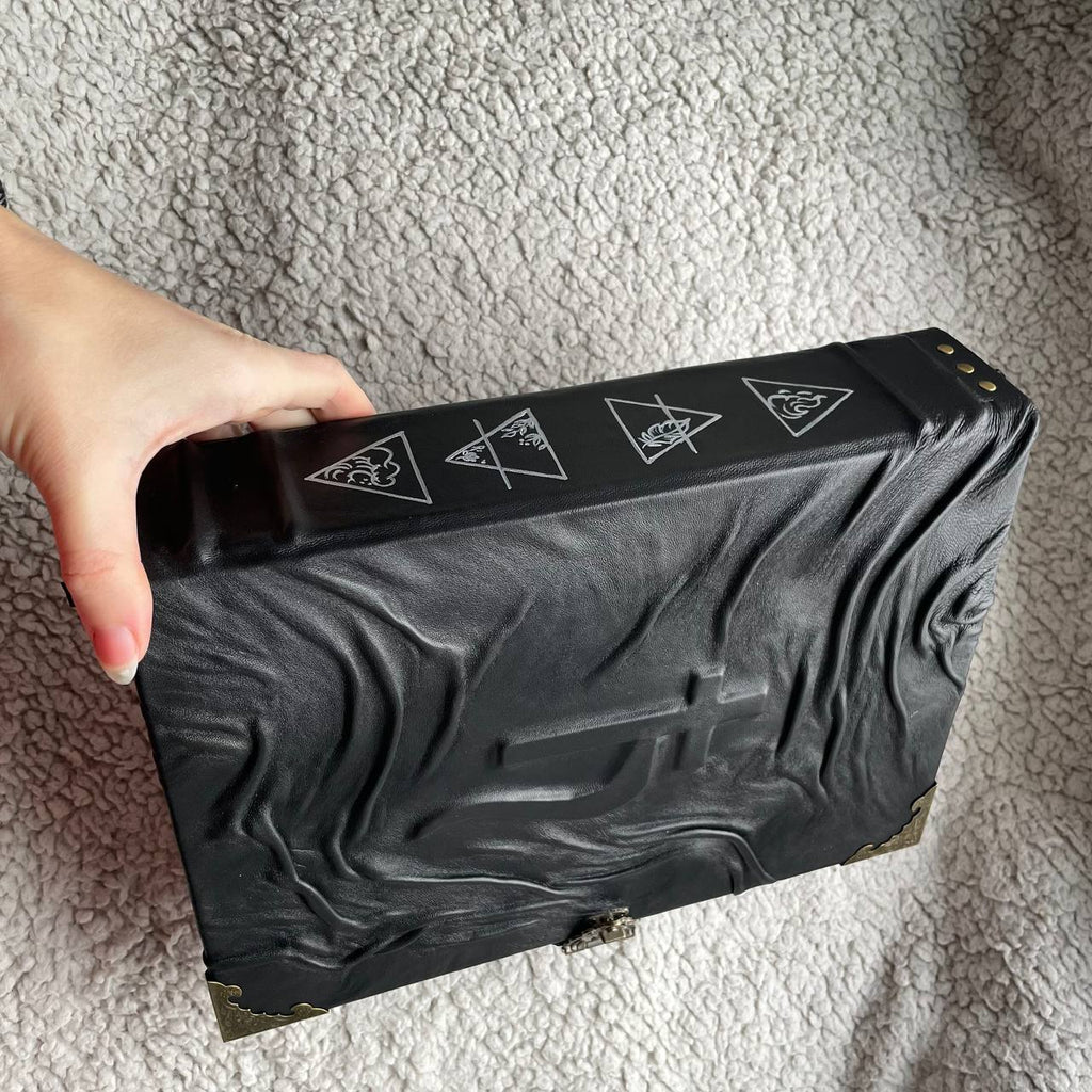 Saturn” Grimoire — Handmade Black Leather Spellbook for Planetary Magic, Astrology & Occult Rituals