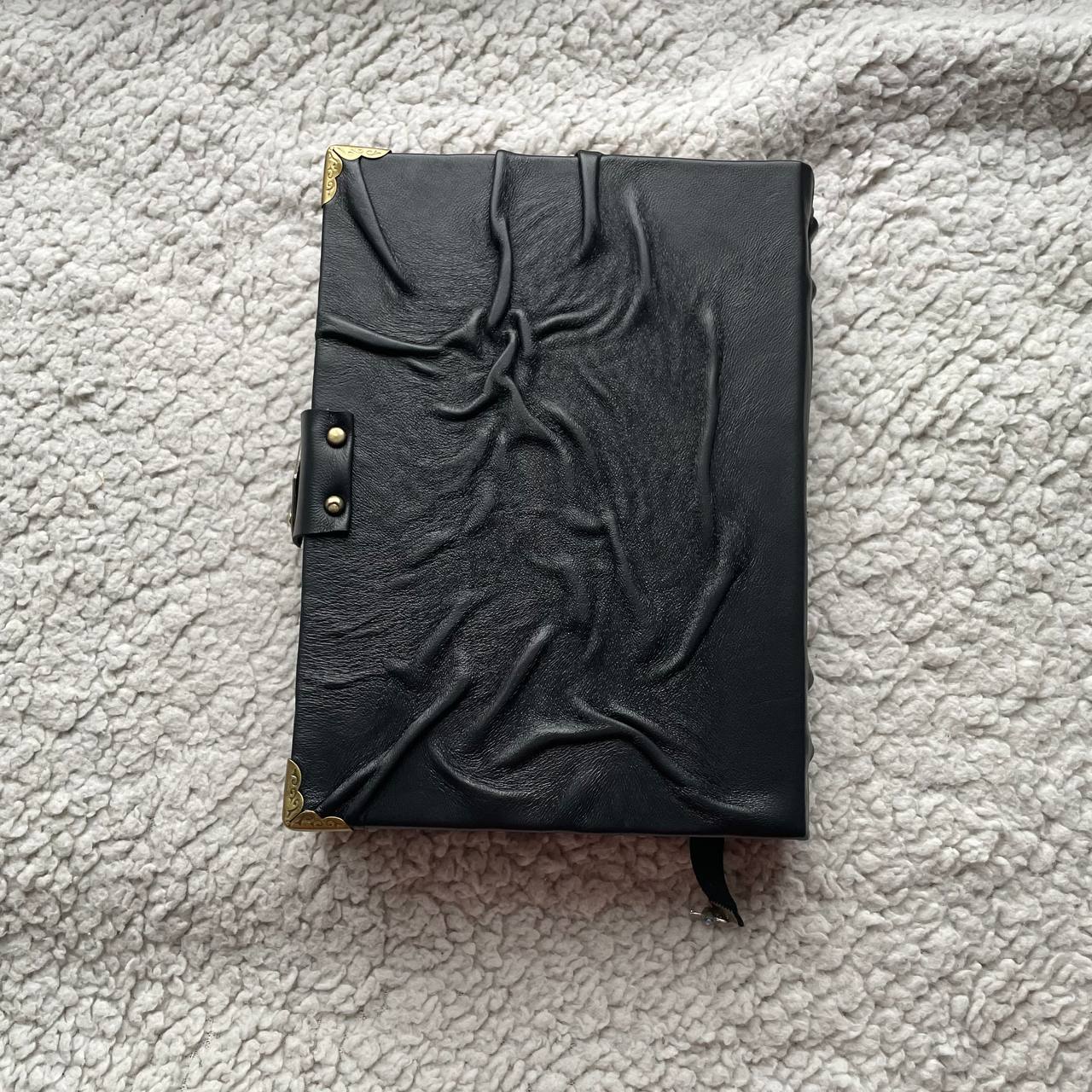 Death’s Head Moth Grimoire – Gothic Leather Witchcraft Journal for Dark Arts