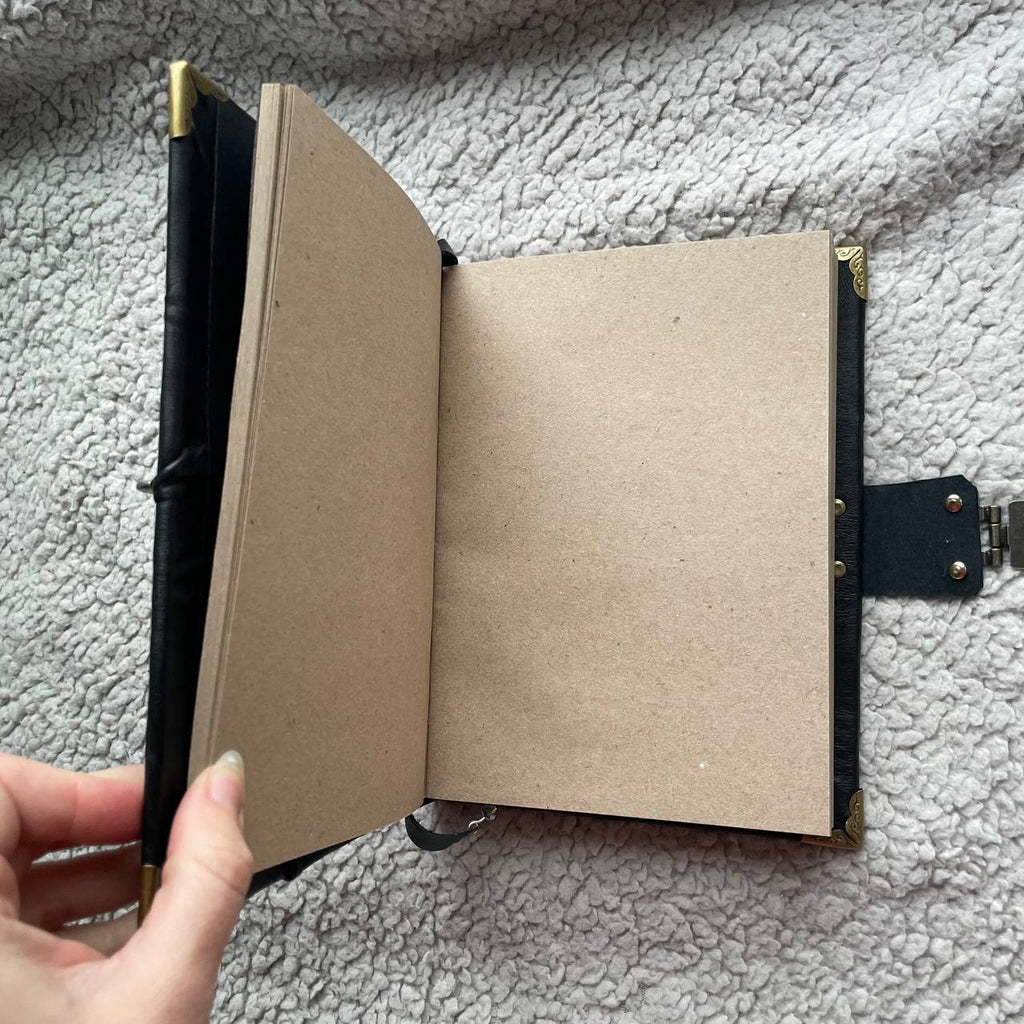 Death’s Head Moth Grimoire – Gothic Leather Witchcraft Journal for Dark Arts