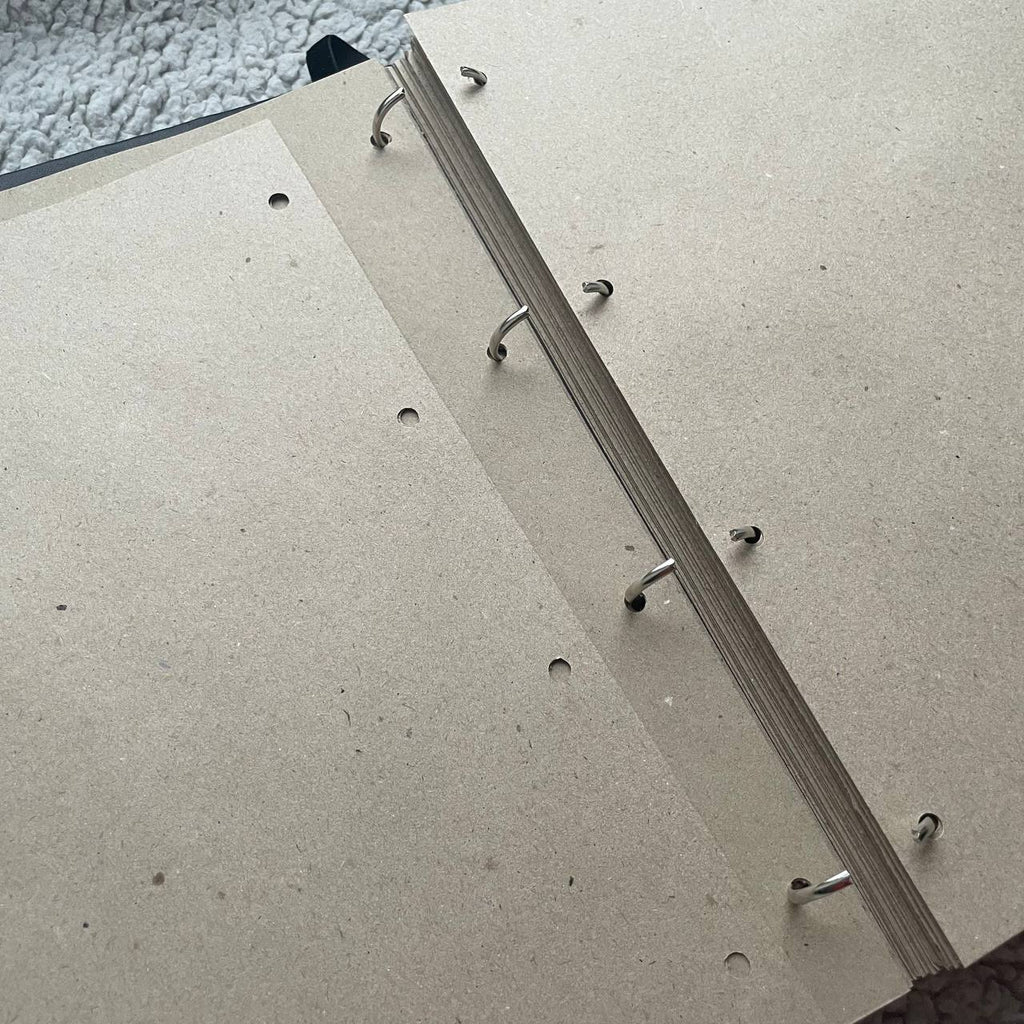 Black Moon A4 Leather Binder Grimoire | Refillable Witchcraft Book | Triple Moon Symbol