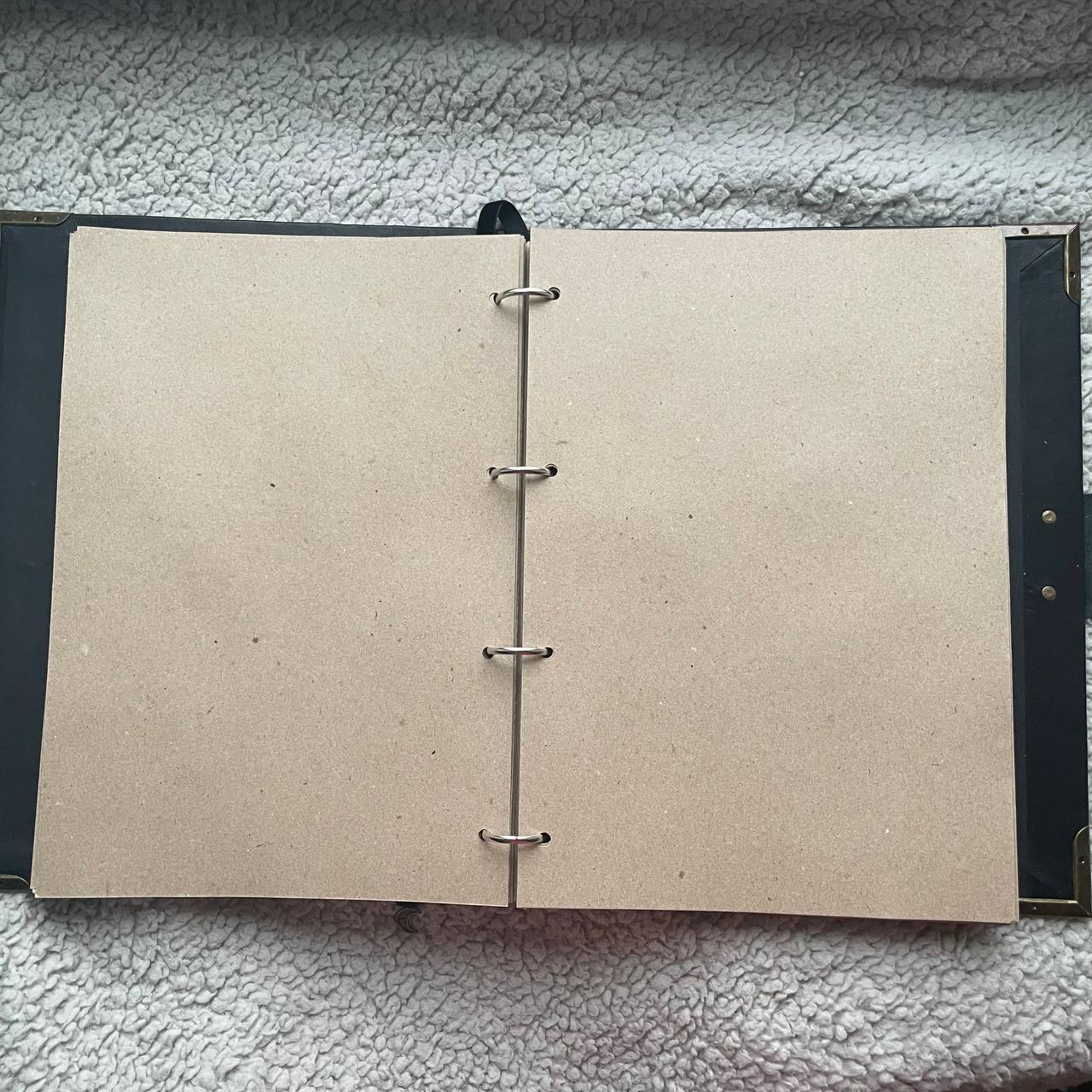 Black Moon A4 Leather Binder Grimoire | Refillable Witchcraft Book | Triple Moon Symbol