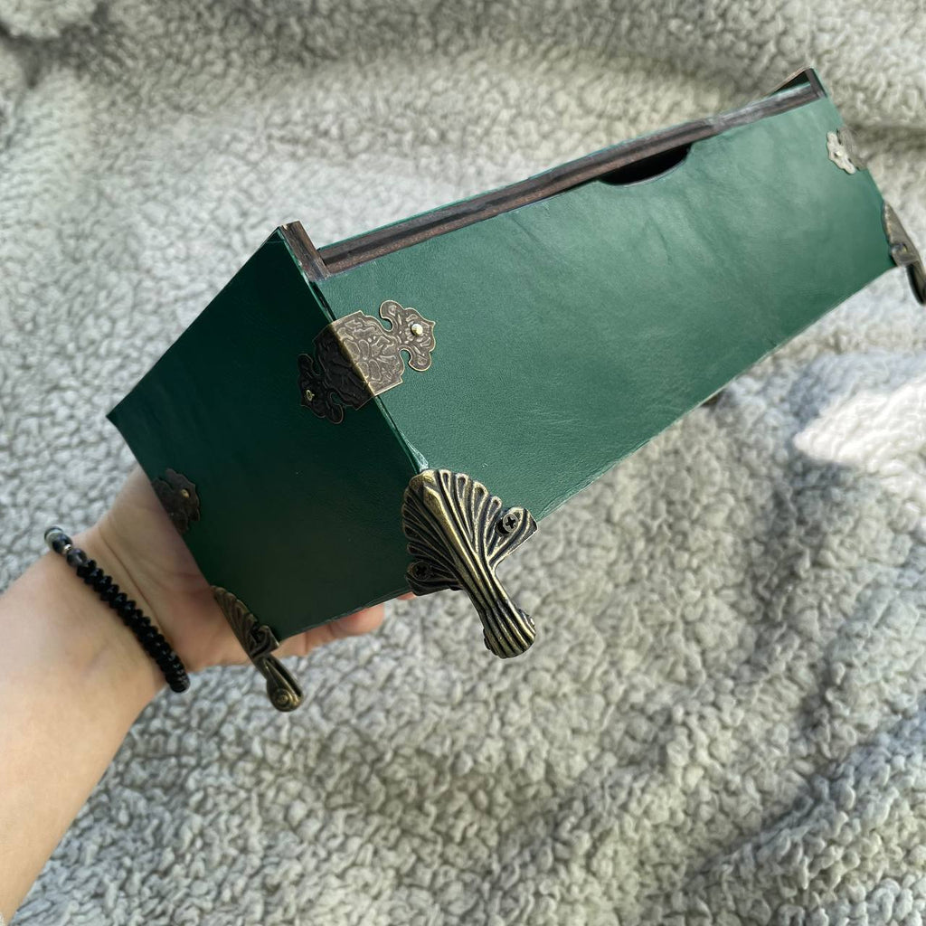 Gothic Leather Casket Box for Magic Artifacts & Witch Jewelry Storage Ideal Gifts