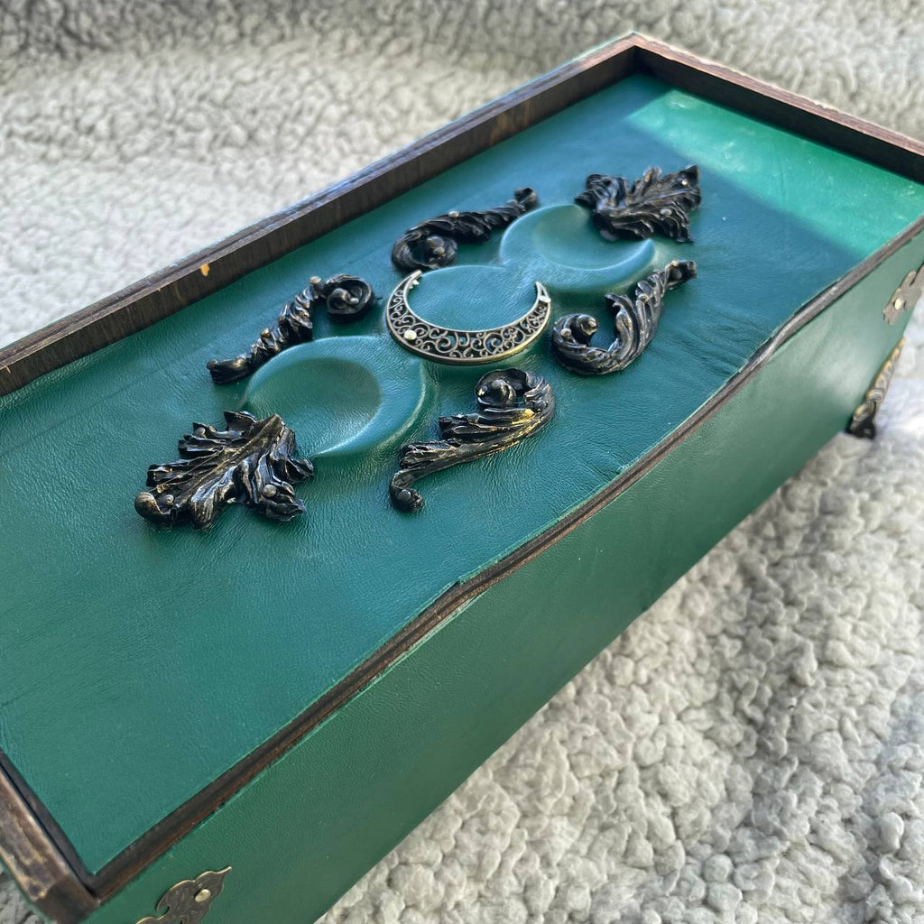 Gothic Leather Casket Box for Magic Artifacts & Witch Jewelry Storage Ideal Gifts