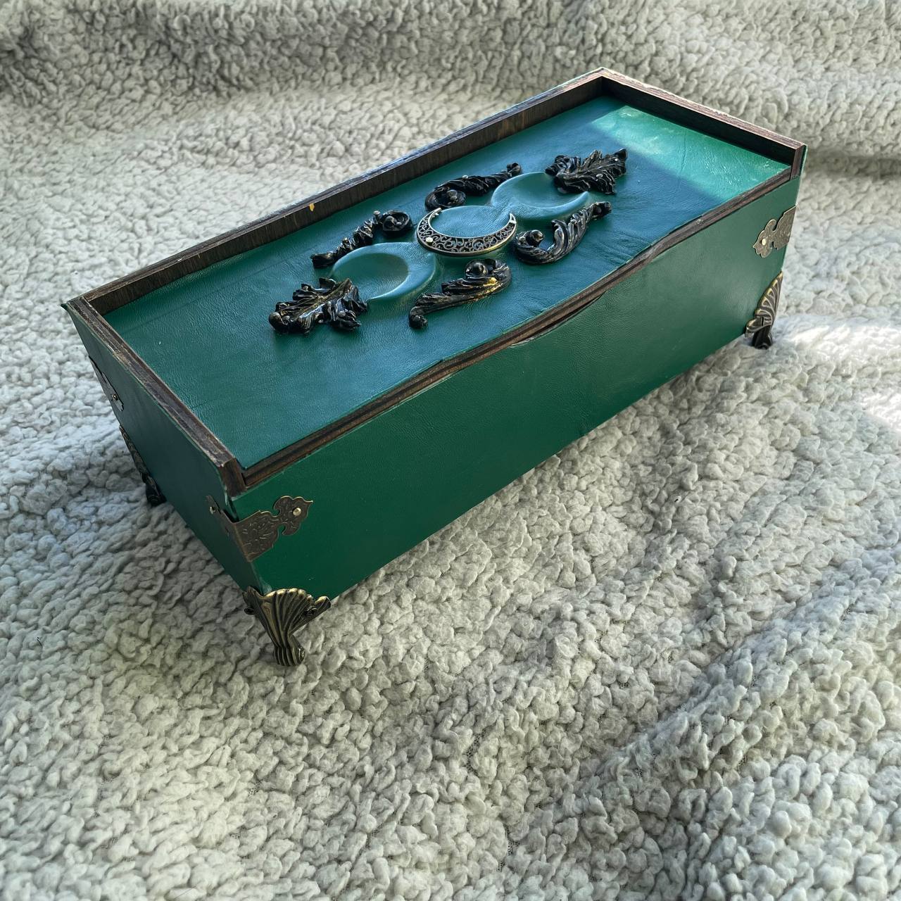 Gothic Leather Casket Box for Magic Artifacts & Witch Jewelry Storage Ideal Gifts