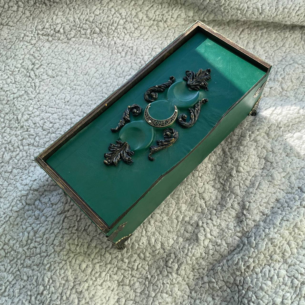 Gothic Leather Casket Box for Magic Artifacts & Witch Jewelry Storage Ideal Gifts