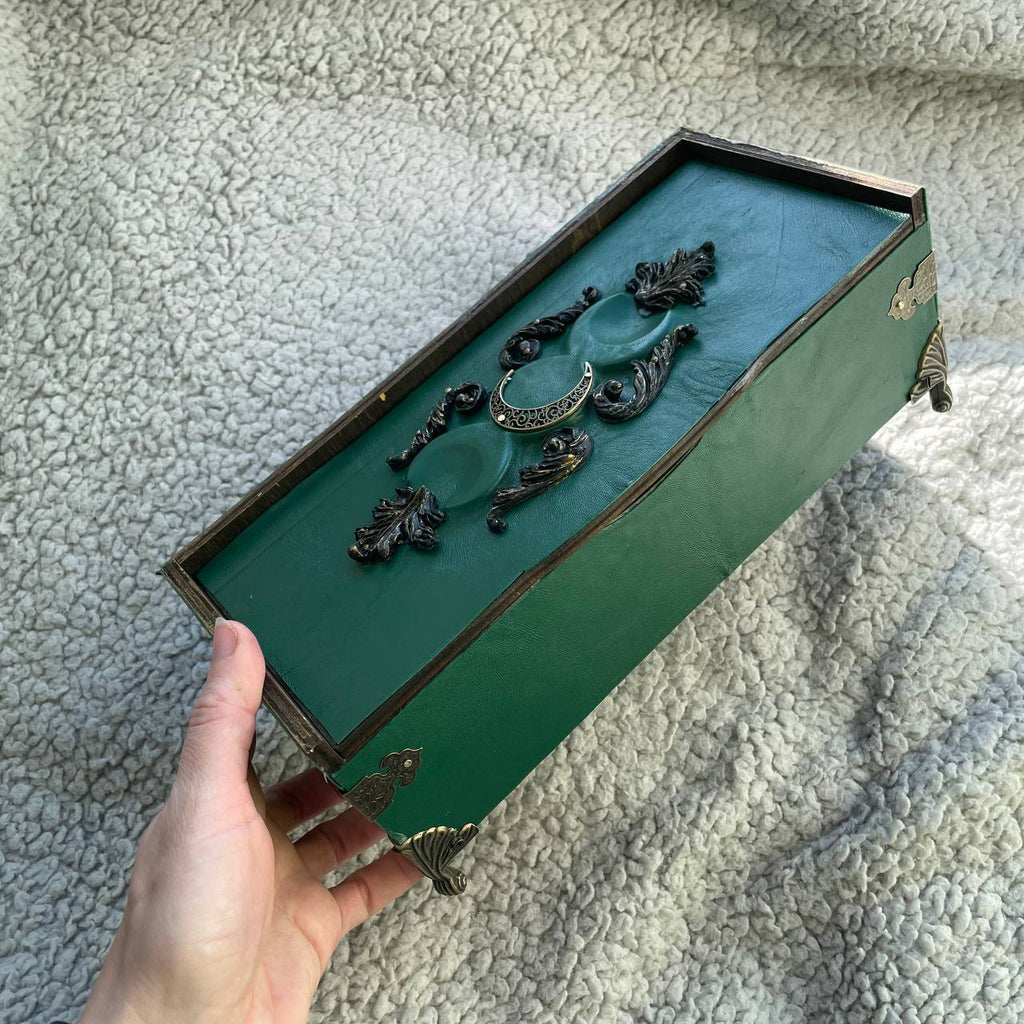Gothic Leather Casket Box for Magic Artifacts & Witch Jewelry Storage Ideal Gifts