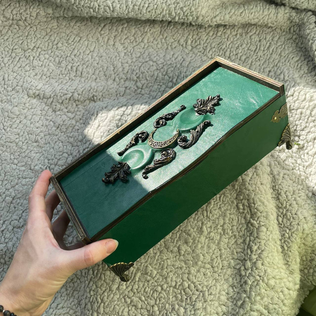 Gothic Leather Casket Box for Magic Artifacts & Witch Jewelry Storage Ideal Gifts