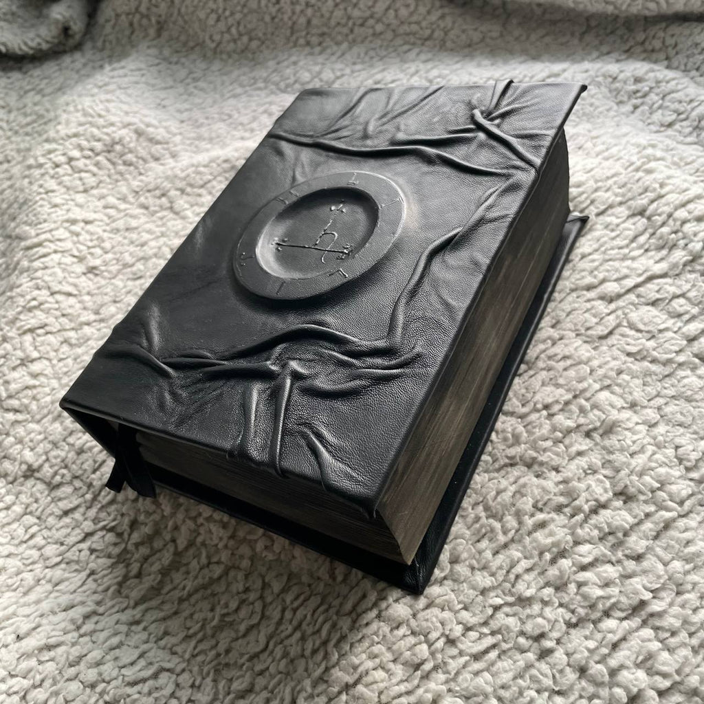 Dark Witchcraft Grimoire • Textured Black Leather • Lilith Sigil • Handmade Spellbook