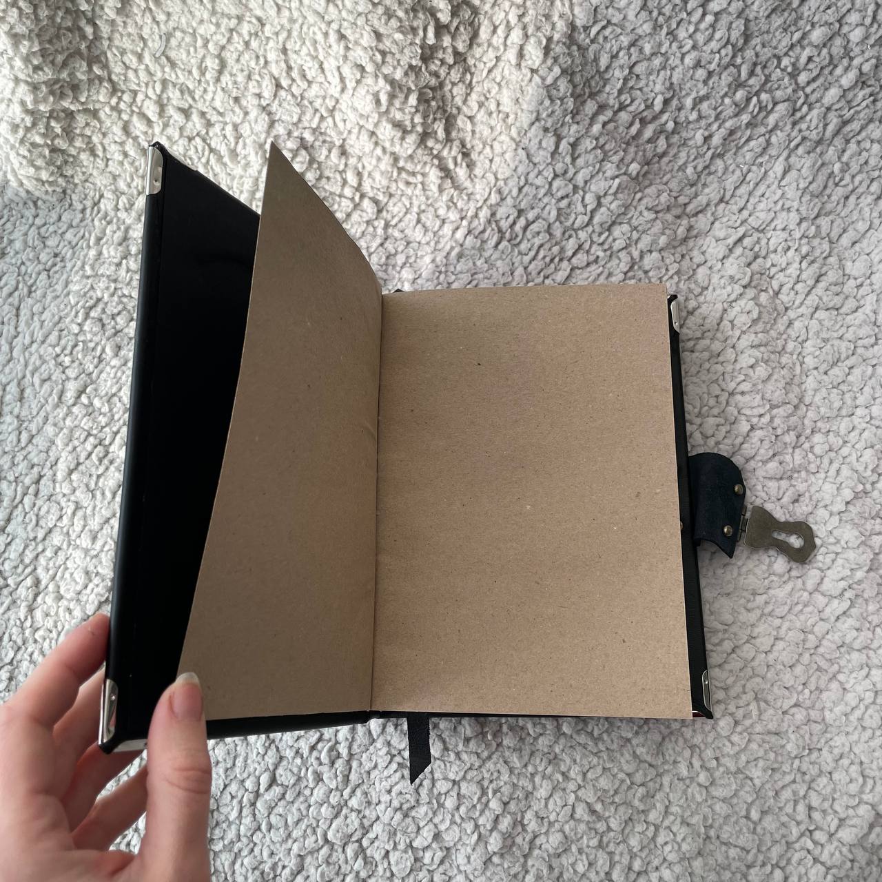 All-Seeing Eye Grimoire | Black Leather Witchcraft Journal | Hand-Painted Esoteric Symbols, Handmade Spellbook