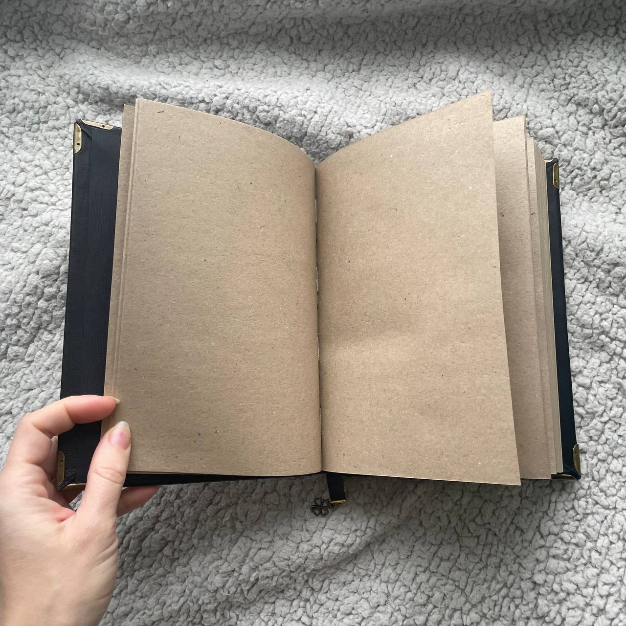 Handmade Black Moon Grimoire Leather Witchcraft Journal