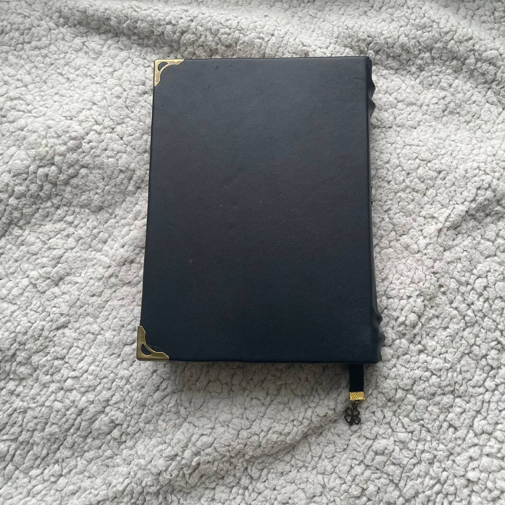 Handmade Black Moon Grimoire Leather Witchcraft Journal