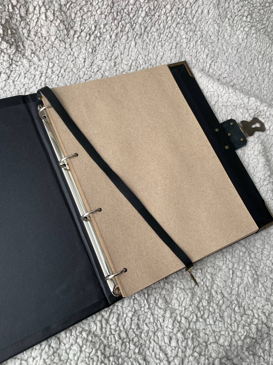 Pentagram Grimoire Binder Leather Occult Book with Elemental Symbols | Refillable Ring Grimoire