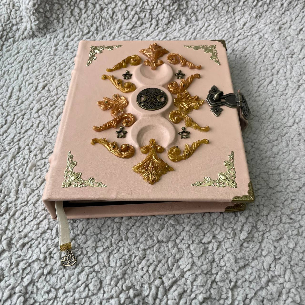 Eternal Triple Moon Grimoire Binder Refillable Leather Book of Shadows | Ring Binder Witchcraft Journal