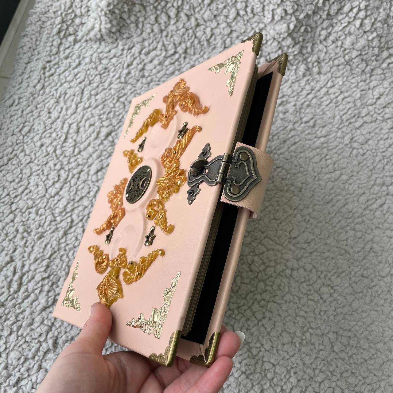 Eternal Triple Moon Grimoire Binder Refillable Leather Book of Shadows | Ring Binder Witchcraft Journal