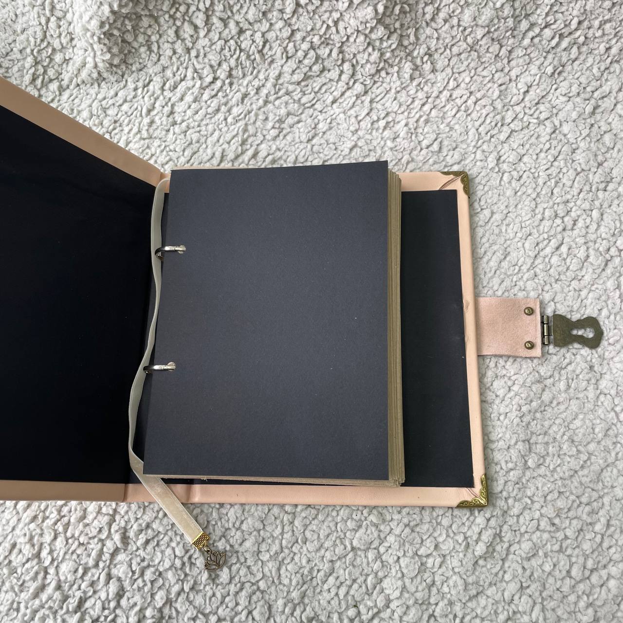 Eternal Triple Moon Grimoire Binder Refillable Leather Book of Shadows | Ring Binder Witchcraft Journal