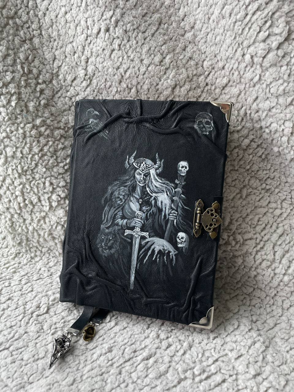Hel Grimoire – Handmade Norse Goddess of the Dead Journal in Black Leather