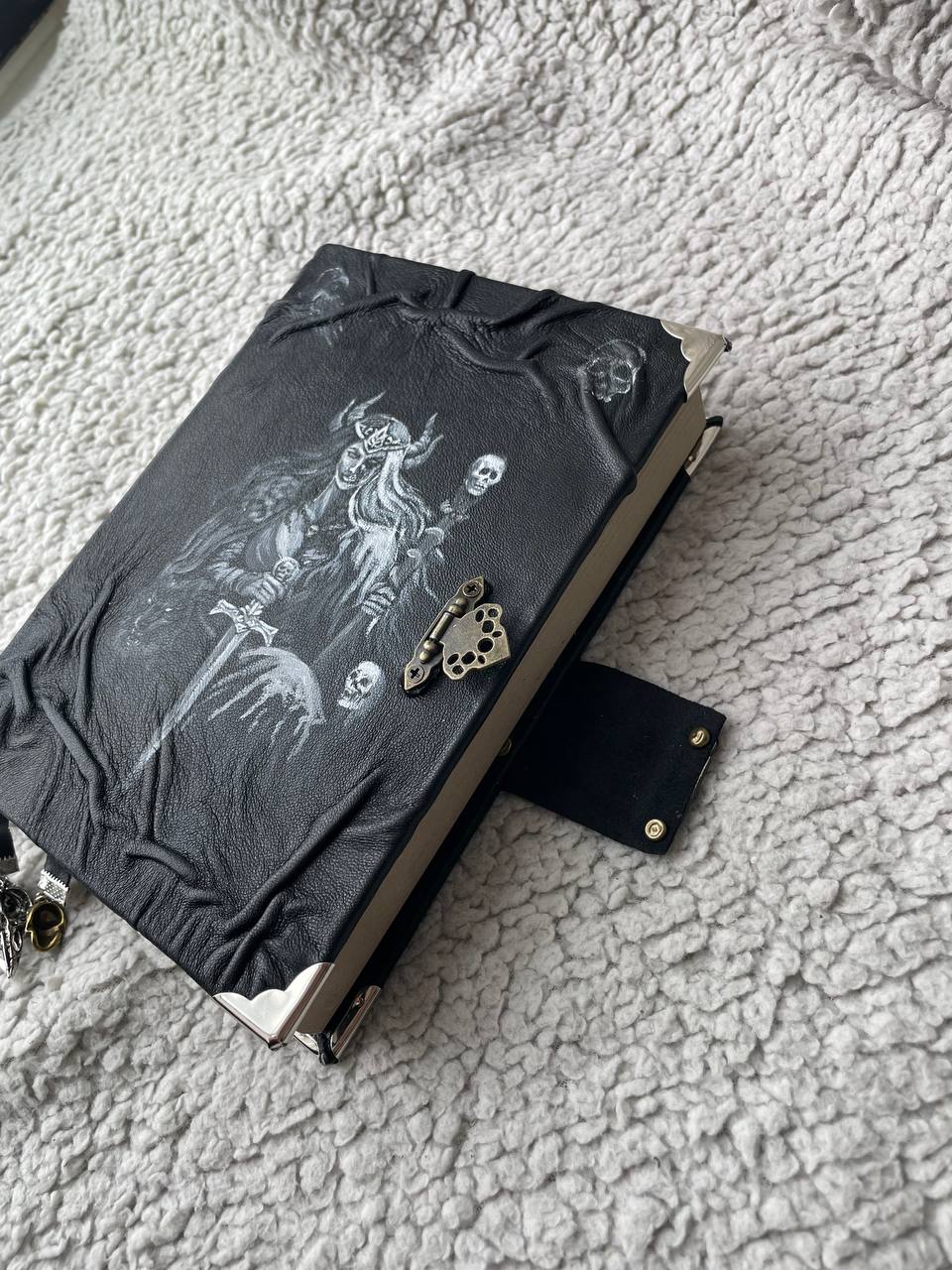 Hel Grimoire – Handmade Norse Goddess of the Dead Journal in Black Leather
