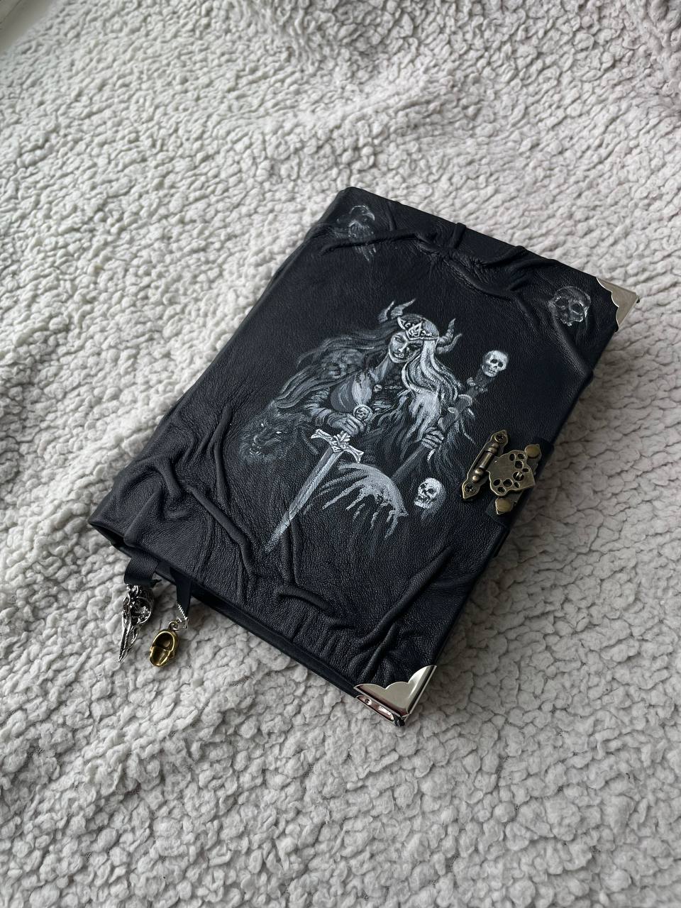 Hel Grimoire – Handmade Norse Goddess of the Dead Journal in Black Leather