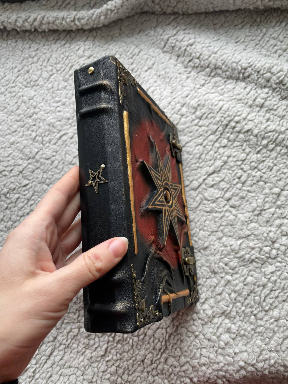 The Dawn of Venus Grimoire | Star of Ishtar Leather Journal with Tiger’s Eye