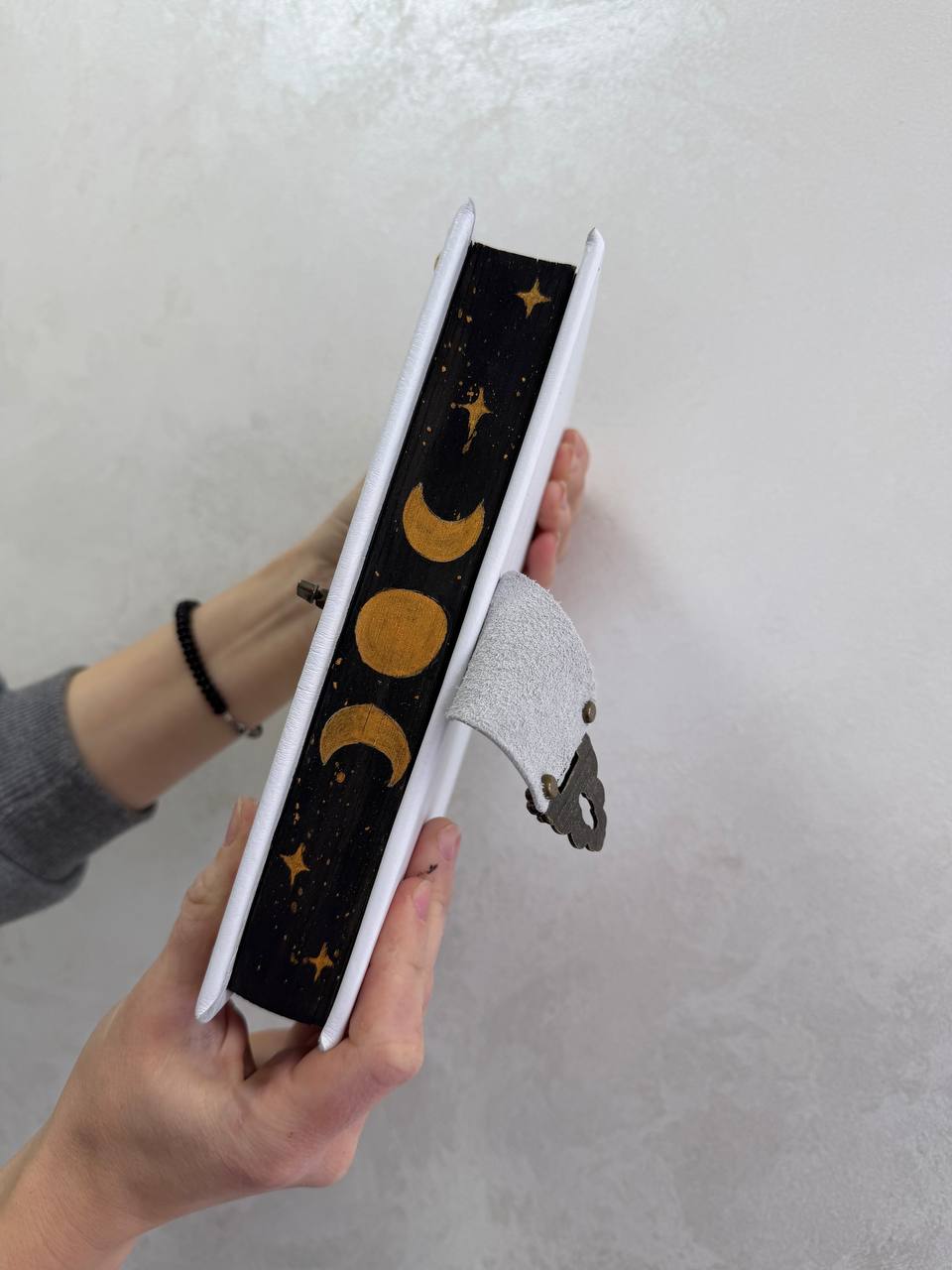 Handmade Grimoire White Moon – A Mystical Book for Luminous Souls