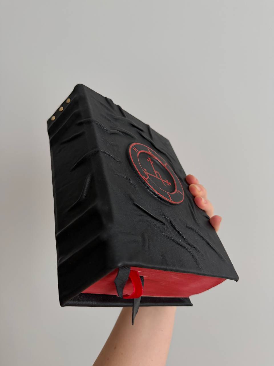 Lilith Sigil Grimoire • A5 Black Leather Spellbook • Handmade Witchcraft Journal