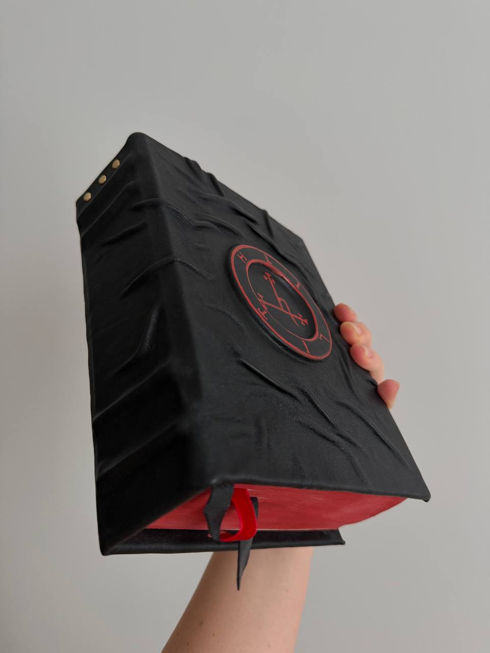 Lilith Sigil Grimoire • A5 Black Leather Spellbook • Handmade Witchcraft Journal