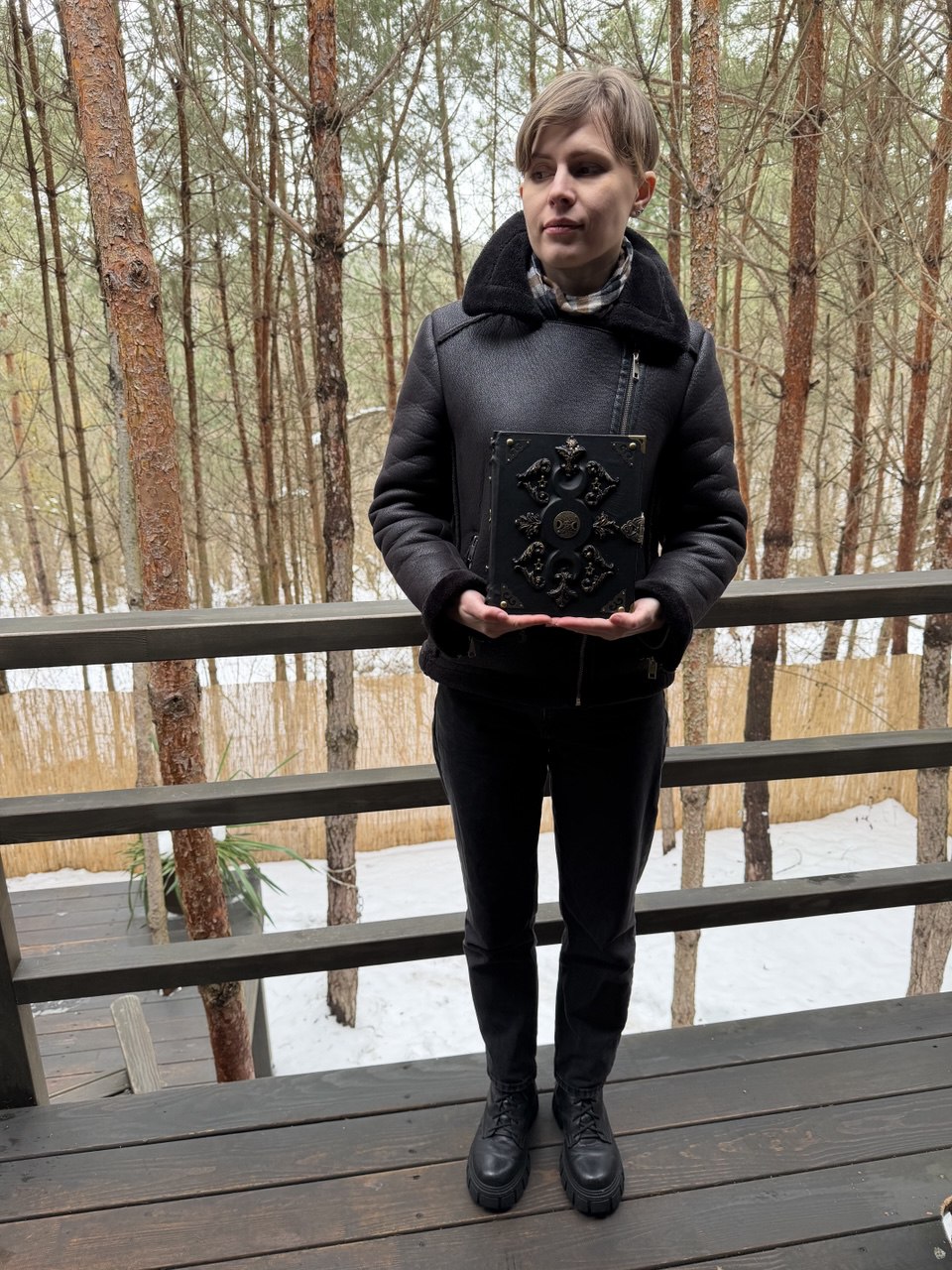 Leather Grimoire Binder with Triple Moon Phase & Tree of Life