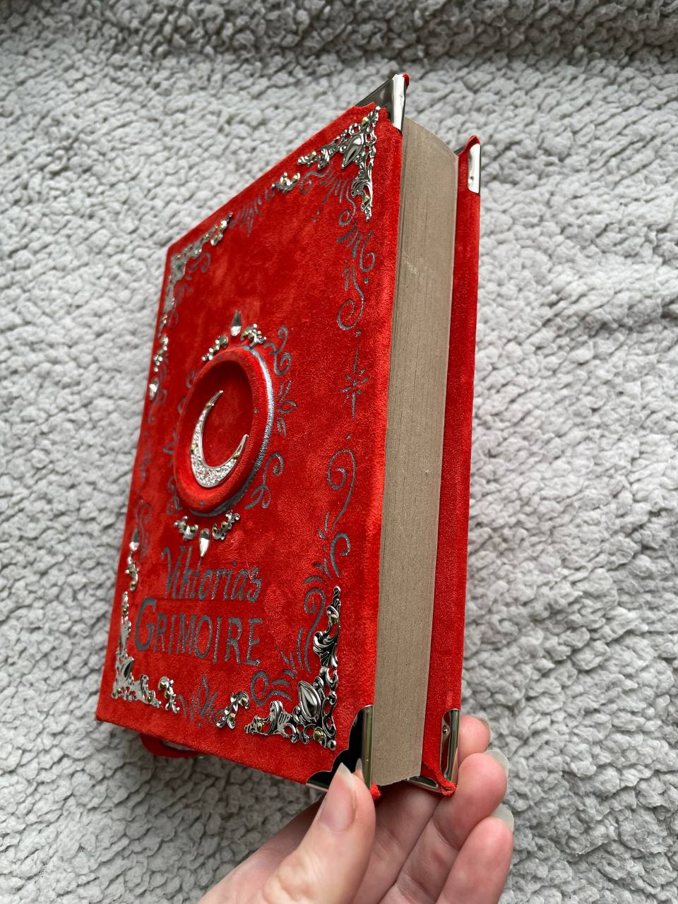 Personalized Blood Moon Grimoire – Suede Leather Spell Book, Custom Witch Journal