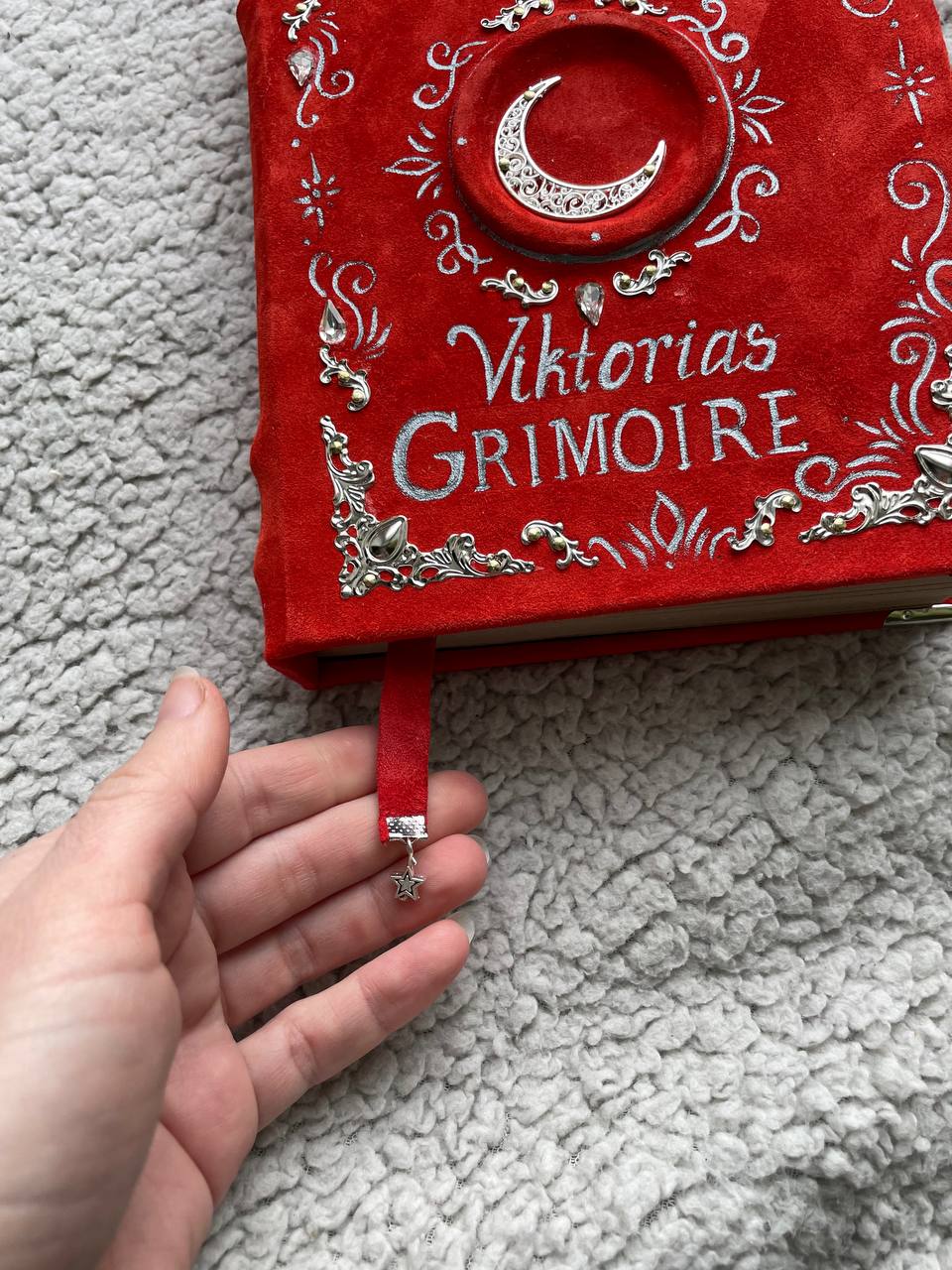 Personalized Blood Moon Grimoire – Suede Leather Spell Book, Custom Witch Journal