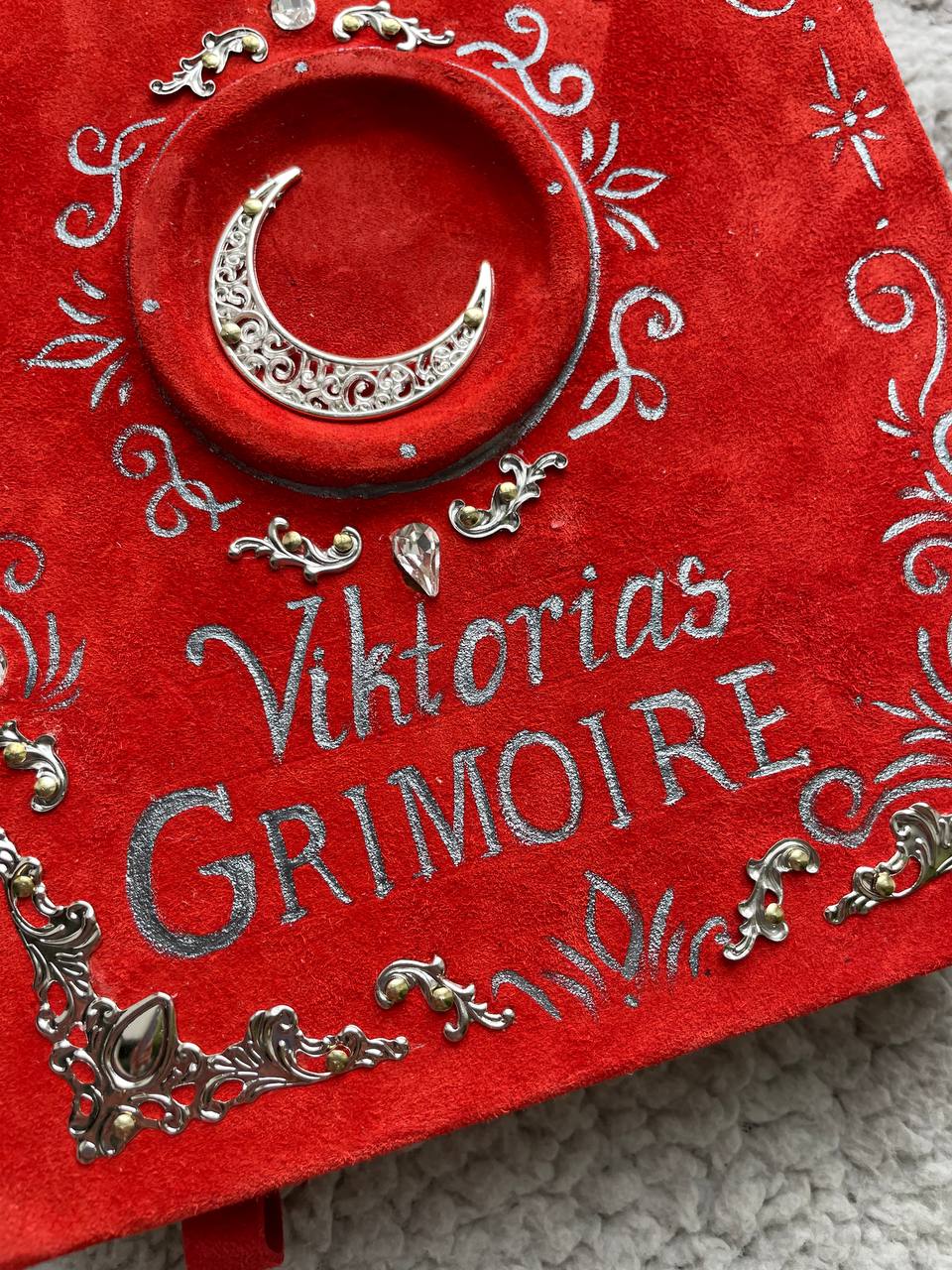 Personalized Blood Moon Grimoire – Suede Leather Spell Book, Custom Witch Journal