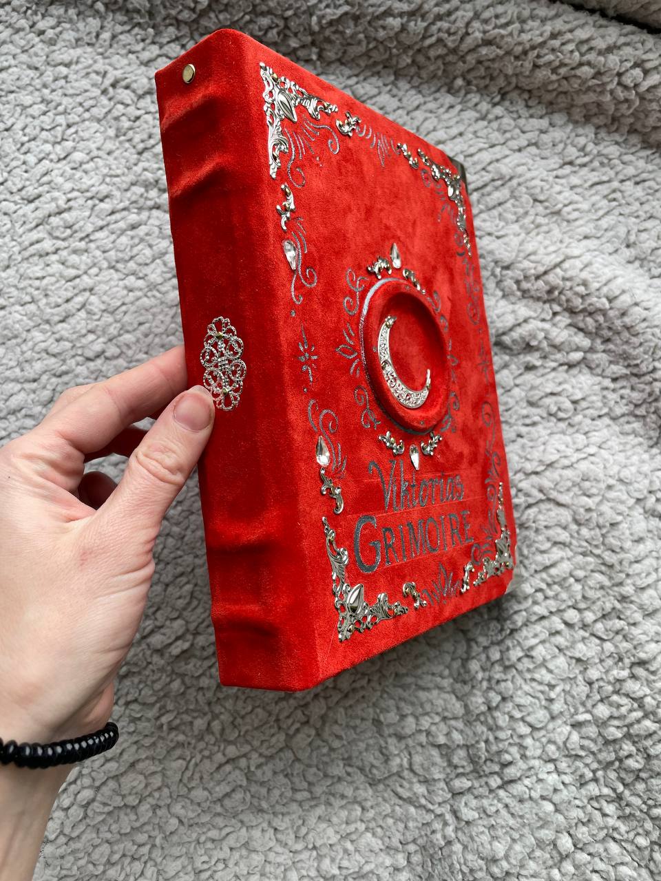 Personalized Blood Moon Grimoire – Suede Leather Spell Book, Custom Witch Journal