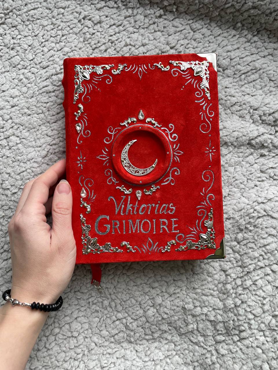 Personalized Blood Moon Grimoire – Suede Leather Spell Book, Custom Witch Journal