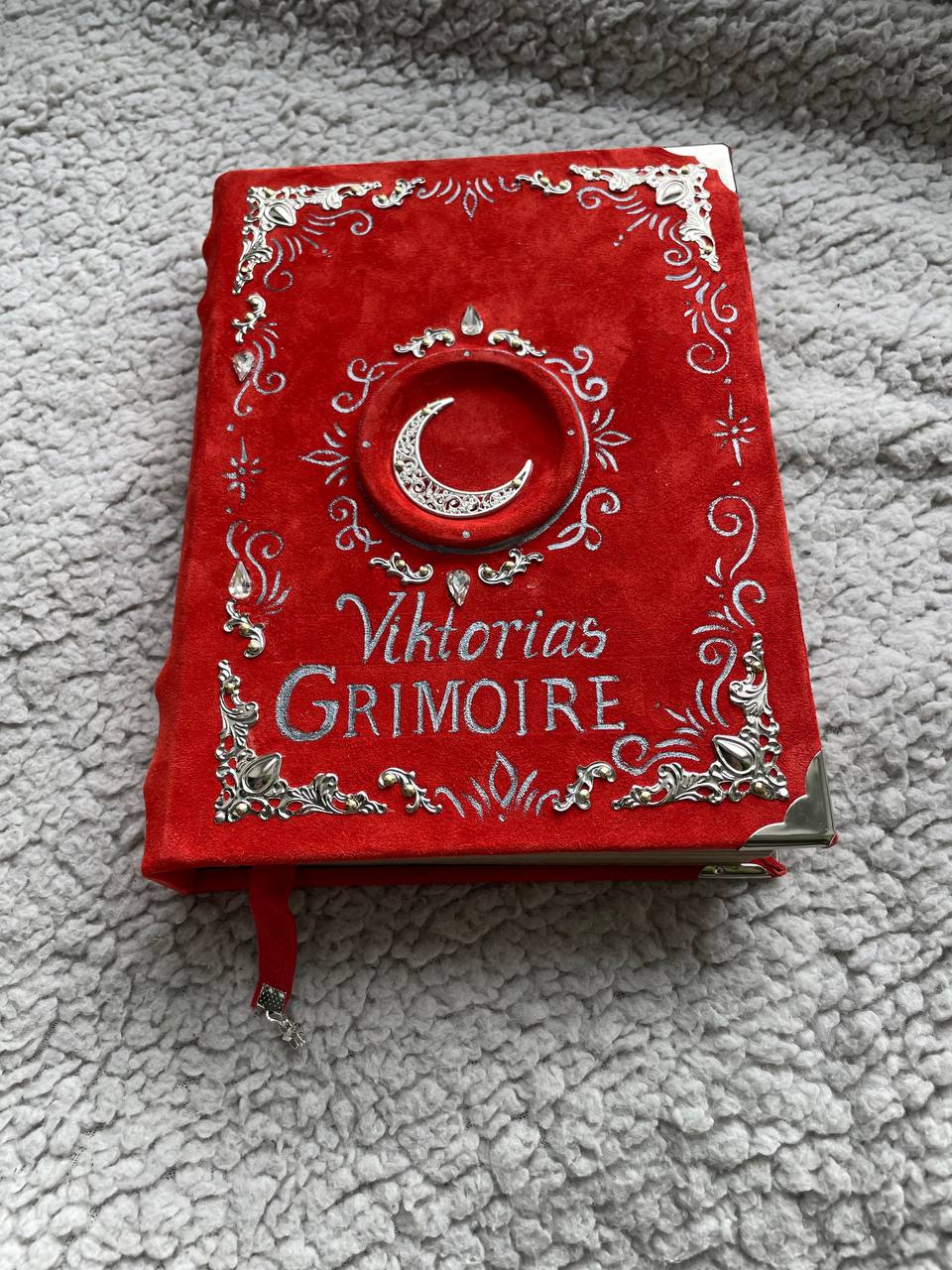 Personalized Blood Moon Grimoire – Suede Leather Spell Book, Custom Witch Journal