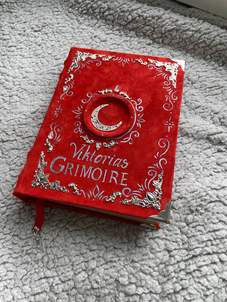 Personalized Blood Moon Grimoire – Suede Leather Spell Book, Custom Witch Journal