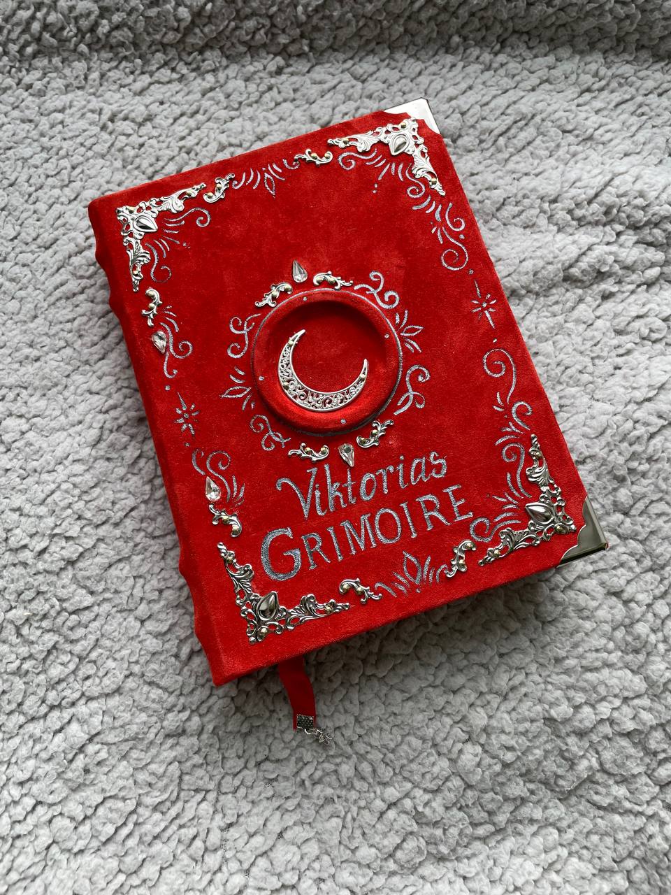Personalized Blood Moon Grimoire – Suede Leather Spell Book, Custom Witch Journal