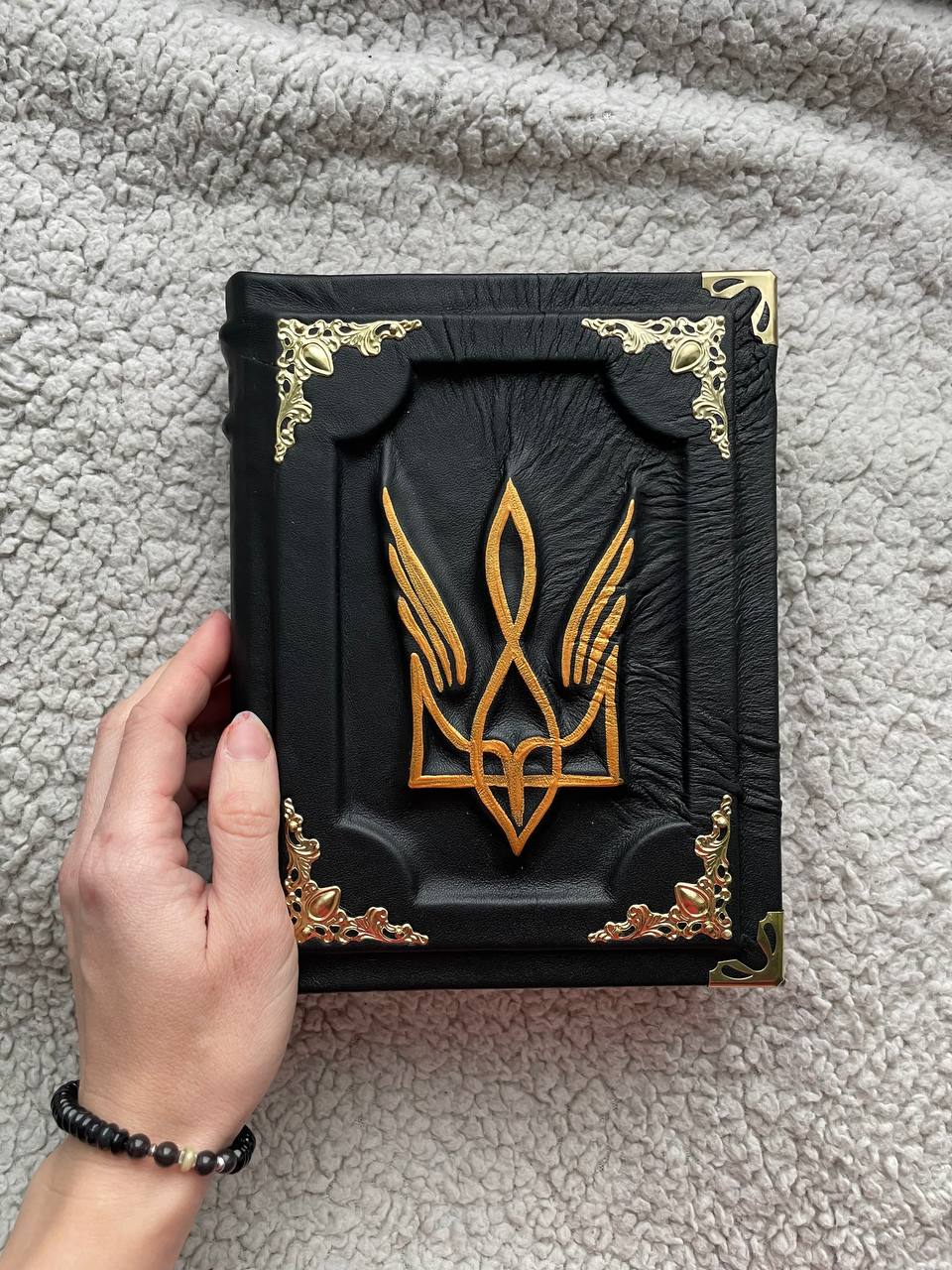 Tryzub Trident Leather Journal – Patriotic Handmade A5 Notebook, Ukrainian Trident Gift