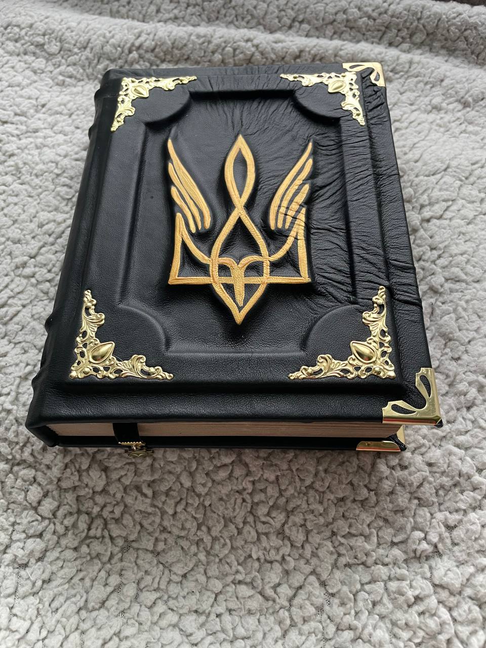 Tryzub Trident Leather Journal – Patriotic Handmade A5 Notebook, Ukrainian Trident Gift