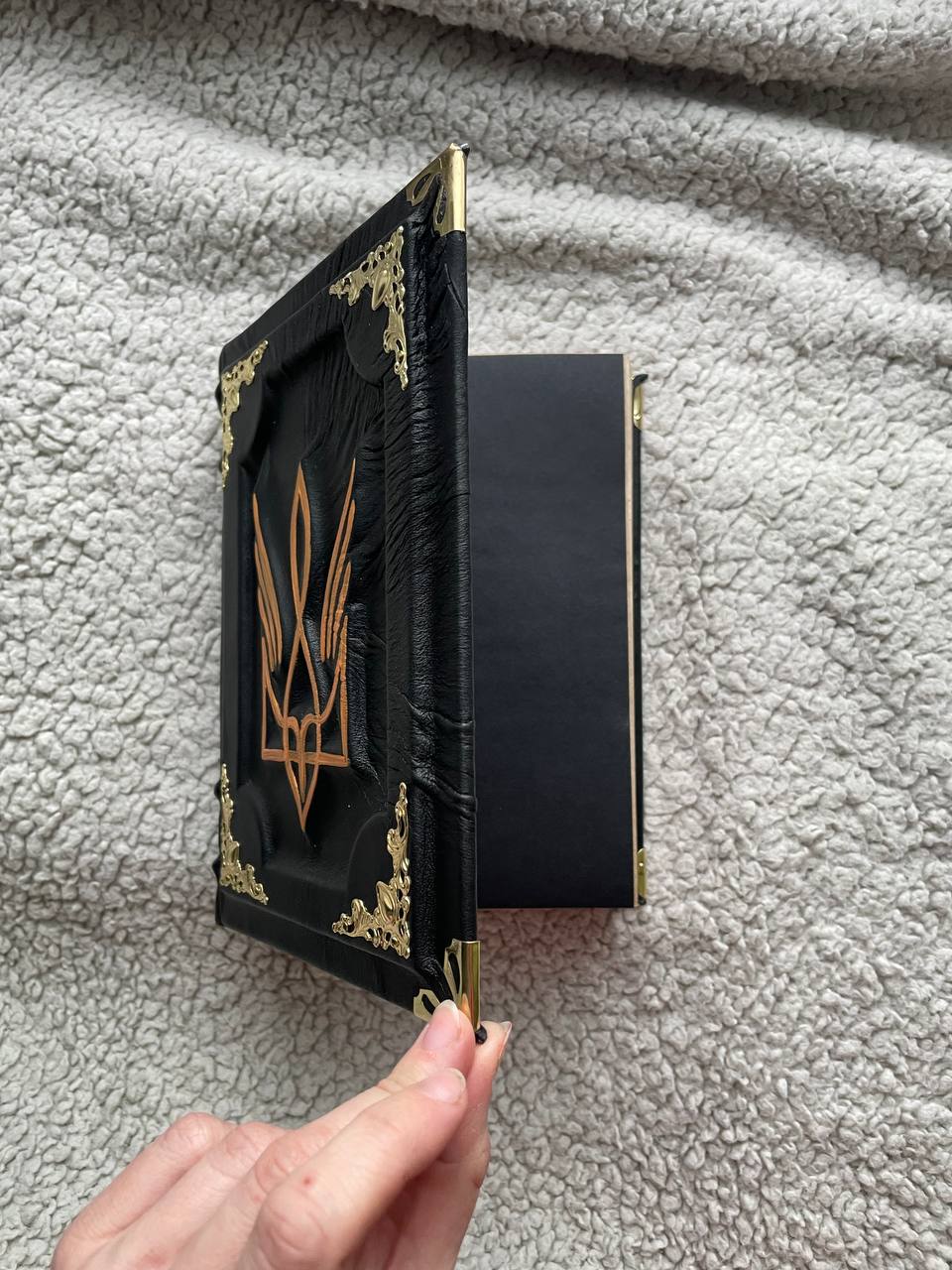 Tryzub Trident Leather Journal – Patriotic Handmade A5 Notebook, Ukrainian Trident Gift