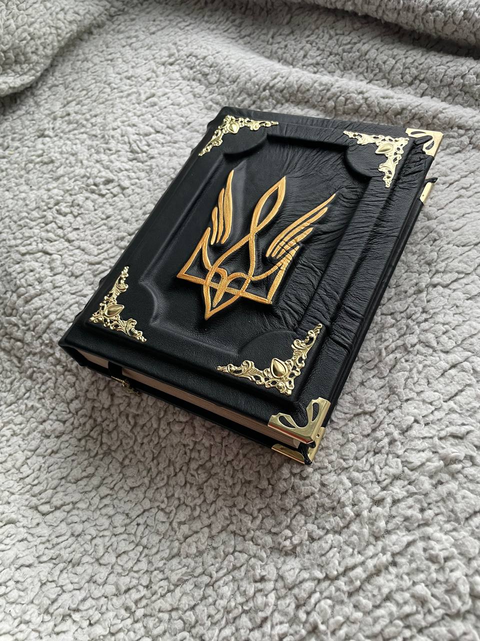 Tryzub Trident Leather Journal – Patriotic Handmade A5 Notebook, Ukrainian Trident Gift