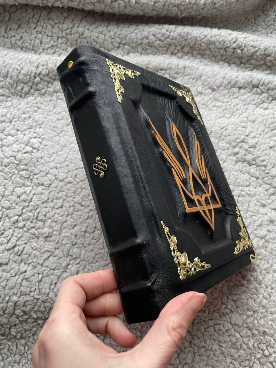 Tryzub Trident Leather Journal – Patriotic Handmade A5 Notebook, Ukrainian Trident Gift