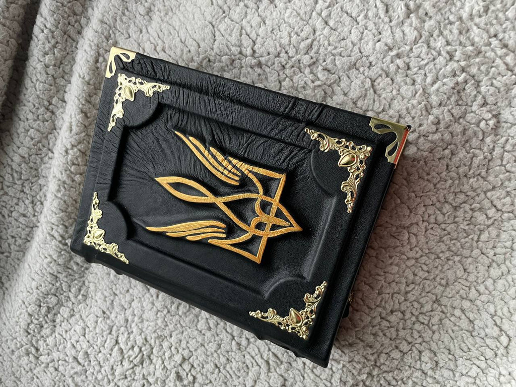 Tryzub Trident Leather Journal – Patriotic Handmade A5 Notebook, Ukrainian Trident Gift