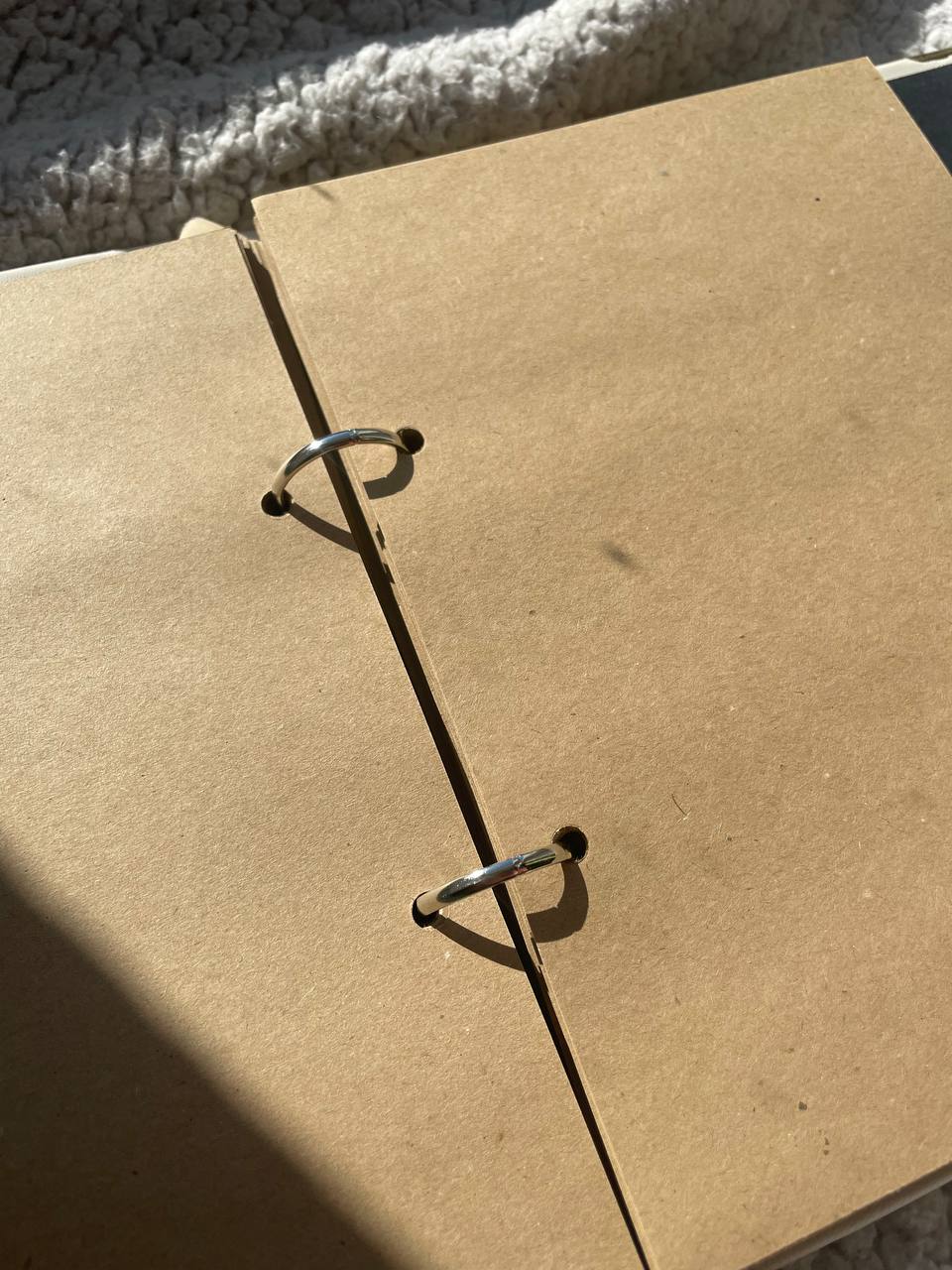 White Leather Binder Spiritual Journal – Ring Planner with Heart Lock and Amethyst Stone