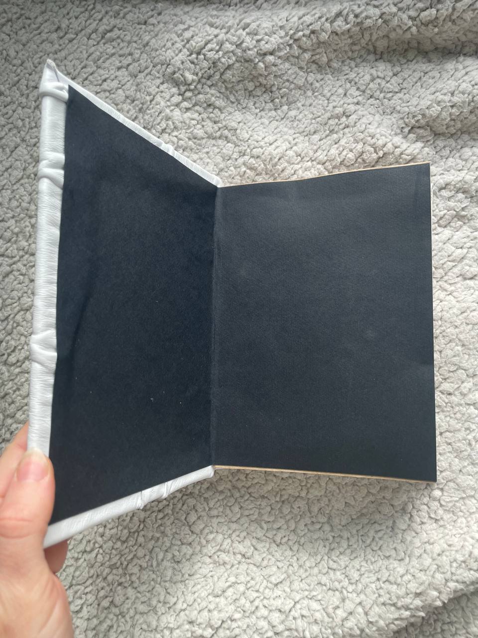 White Leather Pentagram Grimoire – Pentacle Book of Shadows, Handmade Witch Journal