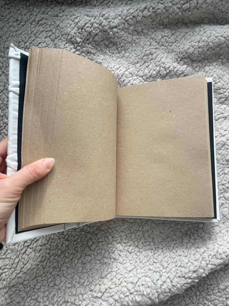White Leather Pentagram Grimoire – Pentacle Book of Shadows, Handmade Witch Journal