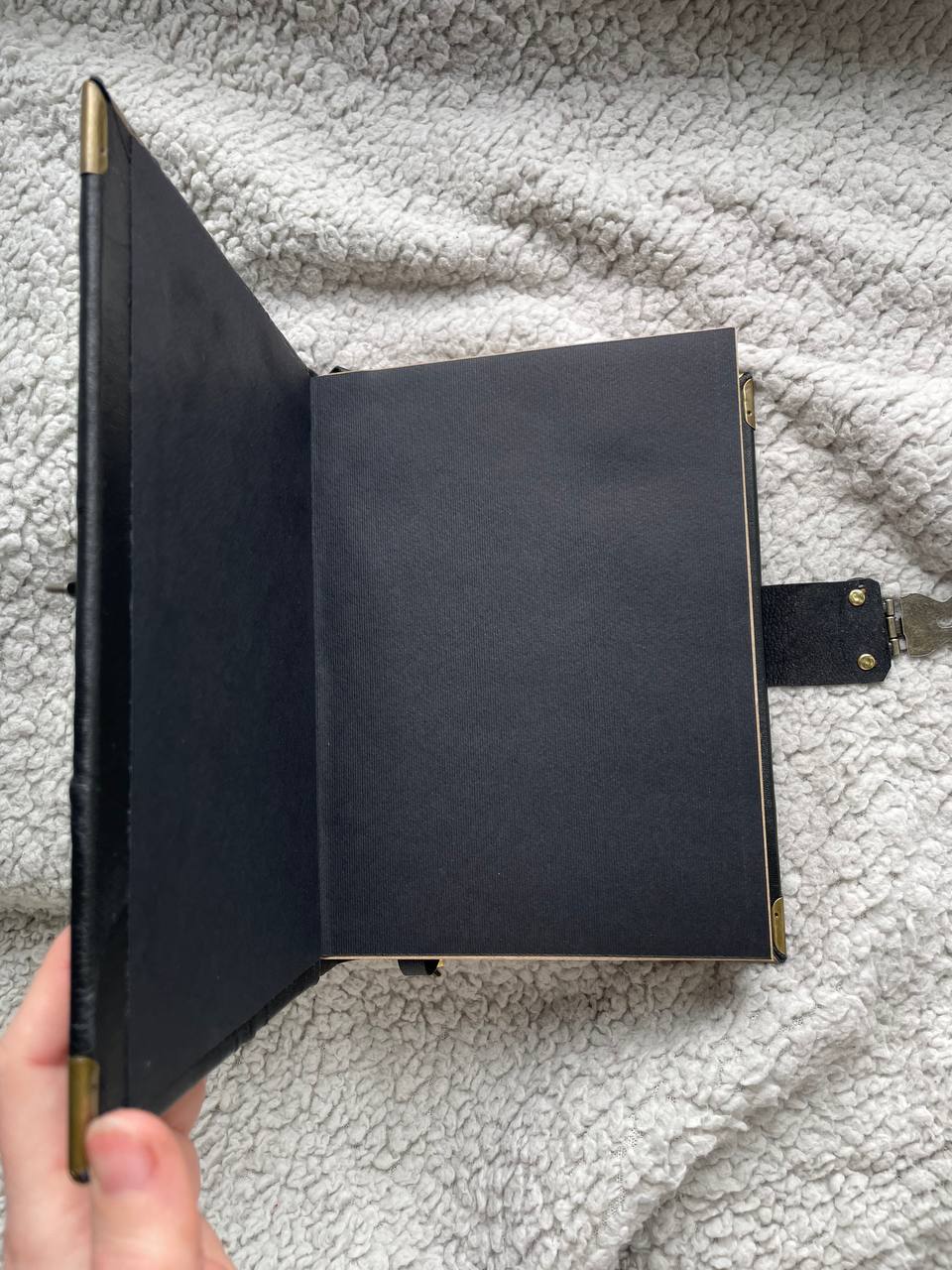 Amethyst Moon Grimoire – Witchcraft Book of Shadows, Handmade Leather Journal, Moon Phases SpellBook
